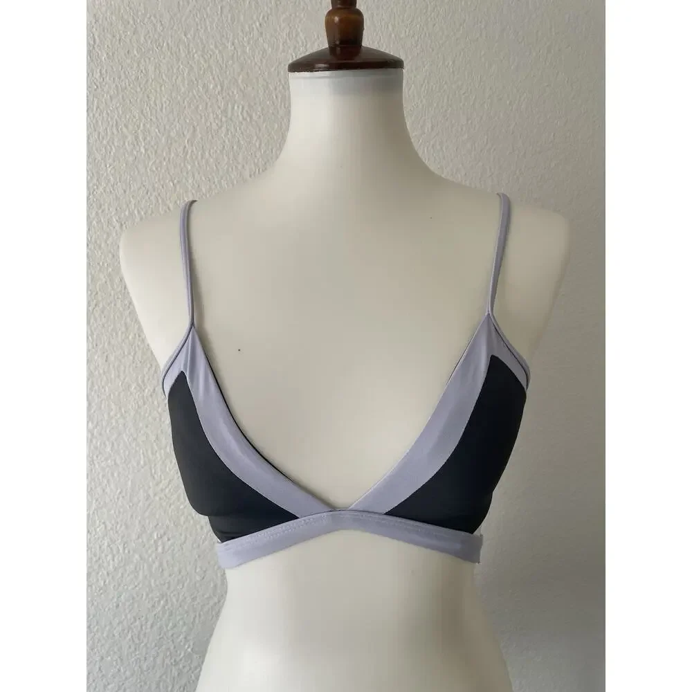 L*Space Swim Bikini Top Plunge Colorblock Swimwear